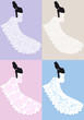 woman in wedding dress, vector