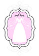 wedding dress in frame, vector