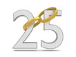 Silberhochzeit_Eheringe in Gold - 3D