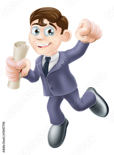 Vector: Businessman with scroll Businessman with scroll