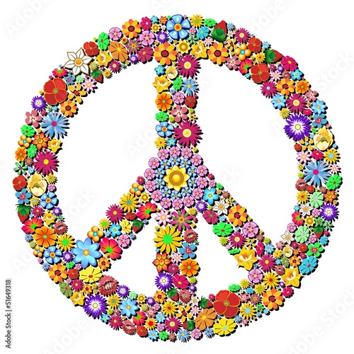Vector: Peace Symbol Groovy Flowers Design-Pace Simbolo Floreale Peace Symbol Groovy Flowers Design-Pace Simbolo Floreale