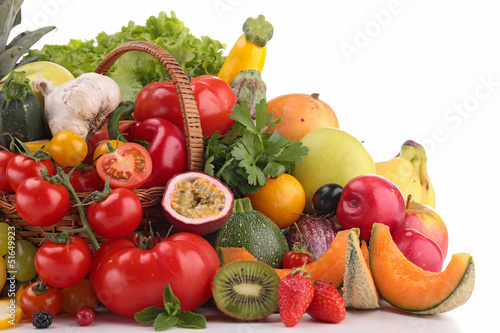 Leinwandbild Motiv fruits and vegetables