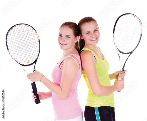 Photo: Zwei Tennisspielerinnen Zwei Tennisspielerinnen