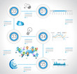 Infographic design template with paper tags.