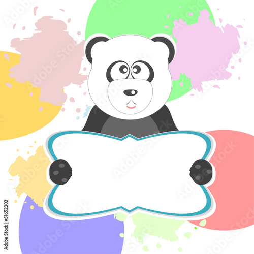 Illustration: cute panda with text box cute panda with text box