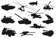 Weapon set. Vector silhouettes