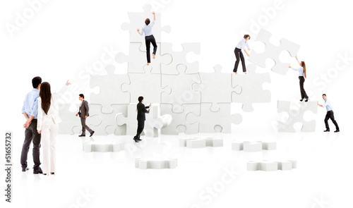 Photo: business teamwork - puzzle business teamwork - puzzle