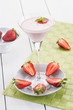 Frappè alla fragola - Strawberry milkshake, selective focus