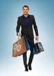 man with shopping bags