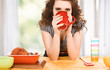young attractive woman in the kitchen