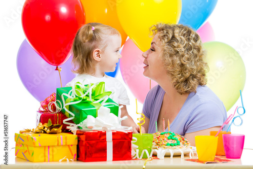 Photo: Baby and mother celebrate first birthday holiday Baby and mother celebrate first birthday holiday
