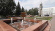 Summer.Small fountain in the street cities.