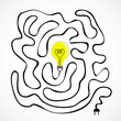 idea bulb with wire labyrinth