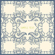 Floral card template blue and cream