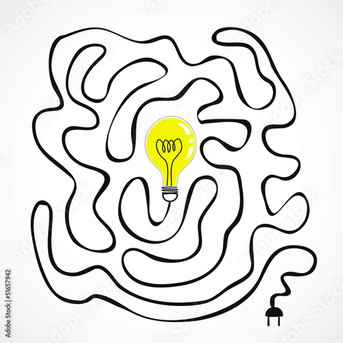 Vector: idea bulb with wire labyrinth idea bulb with wire labyrinth