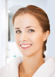 beautiful woman in white bathrobe