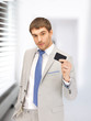 businessman with credit card