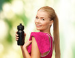 sporty woman with special sportsman bottle