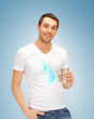 man holding glass of water