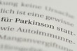 Parkinson Wort im Text