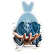 Hand bietet Sack voll Geld an