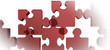 A 3d jigsaw puzzle on a white background