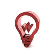 3d light bulb on a white background