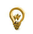 3d light bulb on a white background