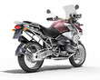 Dual-sports motorcycle close-up