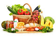 Detaily fotografie Assorted grocery products isolated on white