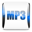 Vector: mp3 button, blau mp3 button, blau