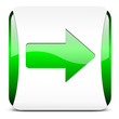 arrow right, button glossy green