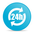 24h blue circle web glossy icon