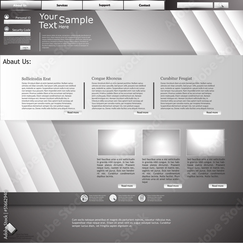 Vector: Industrial website template design with metallic elements Industrial website template design with metallic elements