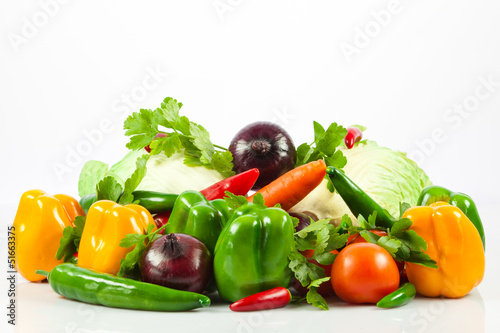 Photo: Fresh vegetable isolated on white background. Healthy Eating. S Fresh vegetable isolated on white background. Healthy Eating. S