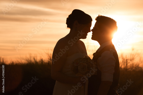 Photo: Lesbian Couple at Sunset Lesbian Couple at Sunset