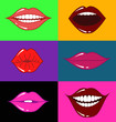 Set of isolated female lips