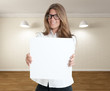 Woman with message