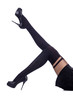Woman legs with stockings on white