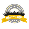 Vektor: Party-Button: Happy Hour Party-Button: Happy Hour