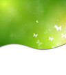 Green Card with Butterflies