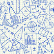 Mathematical doodles seamless pattern