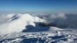 Winter mountain with clouds - lime lapse