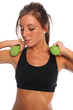 Foto: Woman Curling Dumbbells Woman Curling Dumbbells