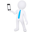 3d man holding smartphone