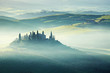 morning on countryside, San Quirico d´Orcia, Tuscany, Italy