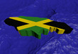 Jamaica map flag in abstract ocean illustration