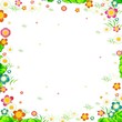 meadow flowers frame isolated on white