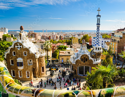Fototapeta Park Guell in Barcelona, Spain