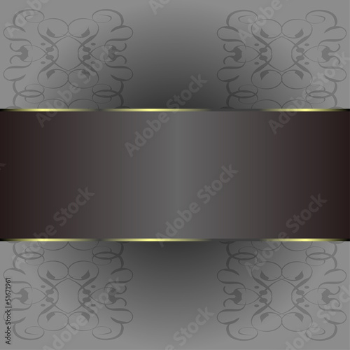 Illustration: Abstract background with gold banner Abstract background with gold banner